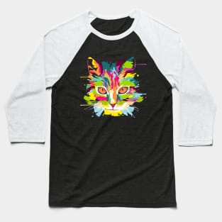 Abstract Cat Art Baseball T-Shirt